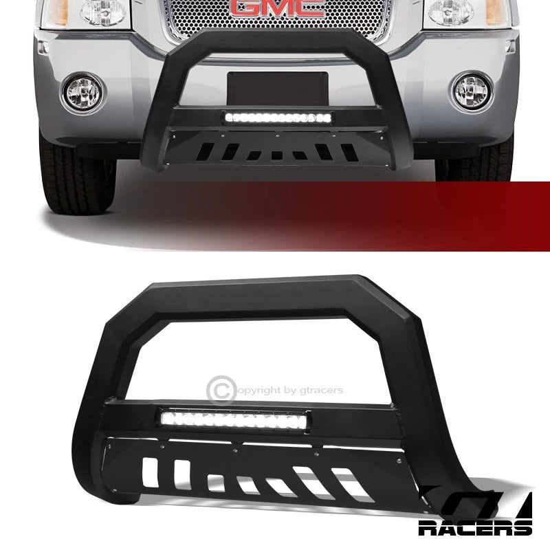 2002-2009 Trailblazer/Envoy Matte Blk AVT Aluminum LED Bull Bar Bumper Guard
