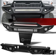 2015-2017 F150 Matte Blk Full Width Front & Rear Bumper+Hoop Bar+Skid Plate