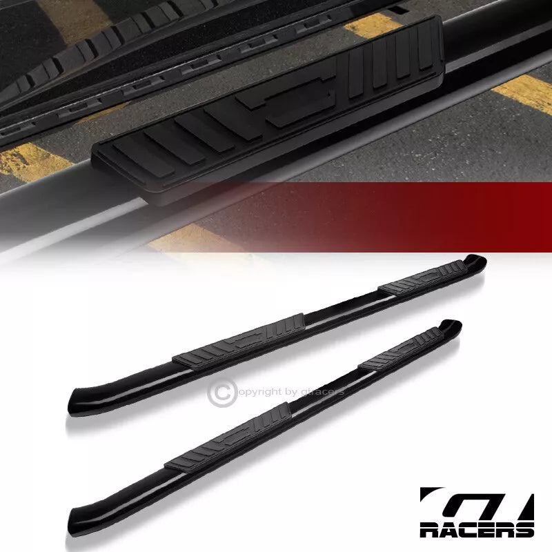 2004-2024 Nissan Titan/XD Crew 5" Blk Oval Bent Side Step Nerf Bars Board HD