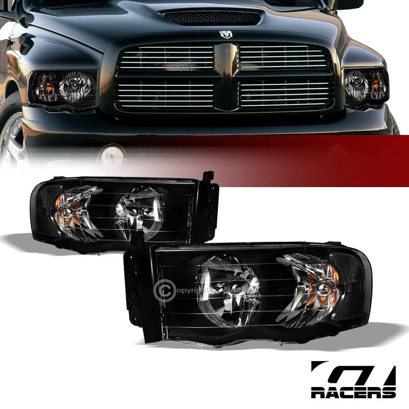 2002-2005 Dodge Ram 1500/2500 Black Housing Headlights Corner Signal Lamp Nb