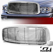 2002-2005 Ram Chrome Horizontal Billet Front Hood Bumper Grill Grille Guard