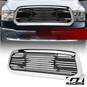 2013-2018 Dodge Ram 1500 Chrome Big Horn Style Front Bumper Grill Grille ABS