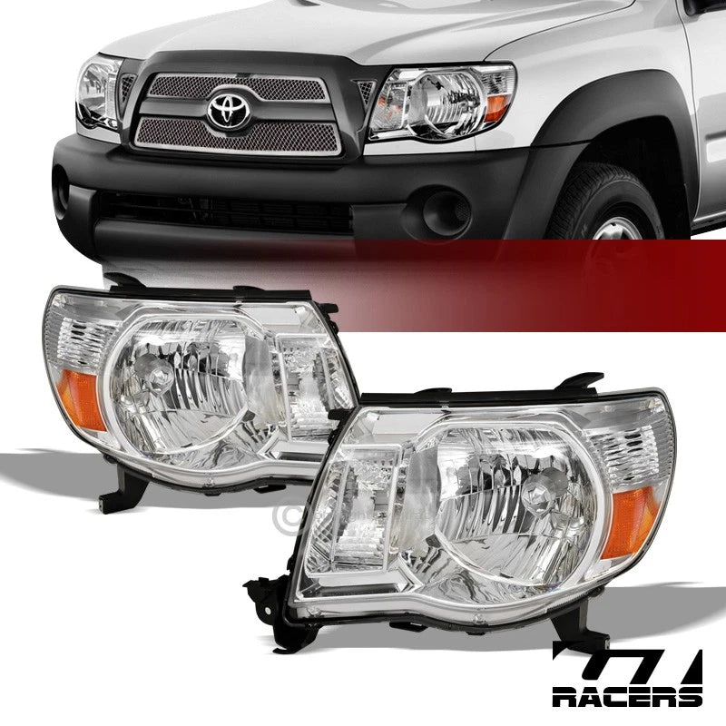 2005-2011 Toyota Tacoma Chrome Crystal Headlights Turn Signal Lamps Amber nb