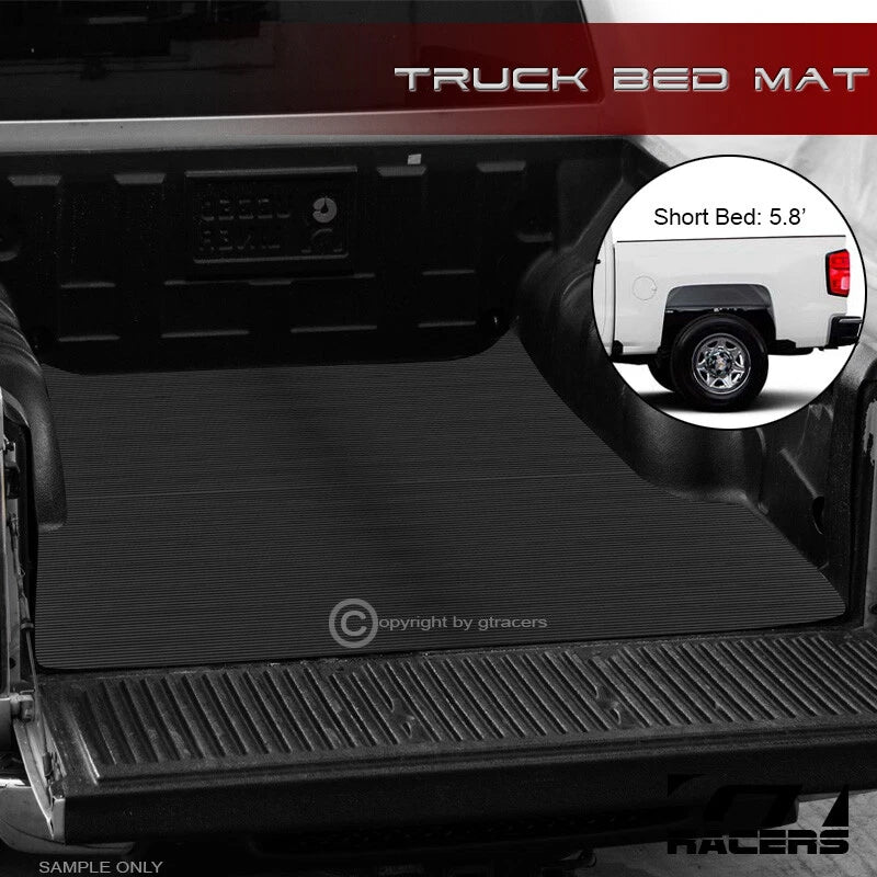19-21 Silverado/Sierra 1500 5.8' Rubber Truck Bed Floor Mat Carpet Liner v2