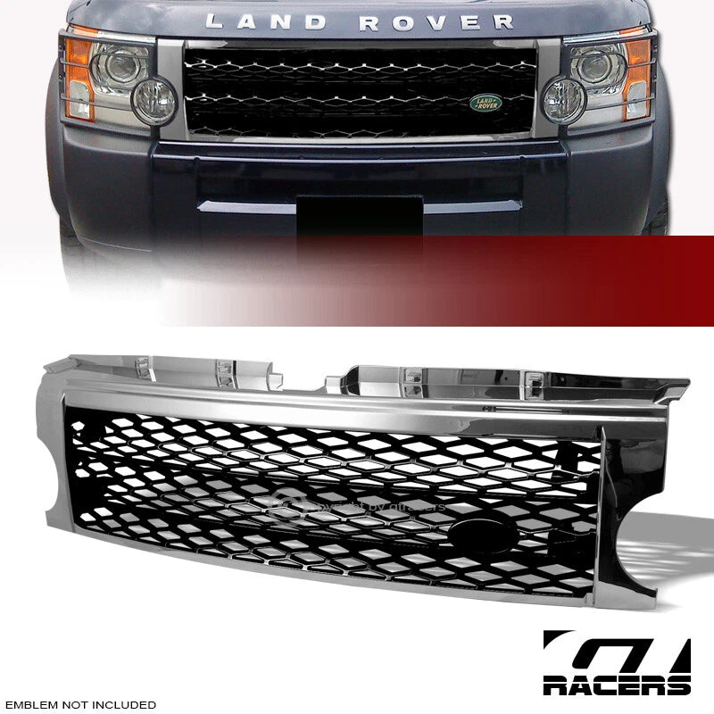 2005-2009 Land Rover Lr3 Discovery 3 Chrome/Black Mesh Front Bumper Grille