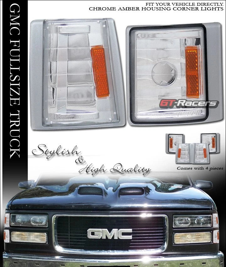 1994-2000 GMC C10 CK C/K Truck/SUV Chrome Amber Signal Parking Corner Lights