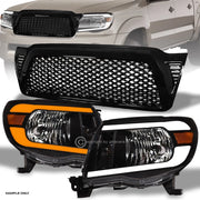 Switchback Sequential 05-11 Tacoma Blk LED Headlights Am+Dragon Mesh Grille