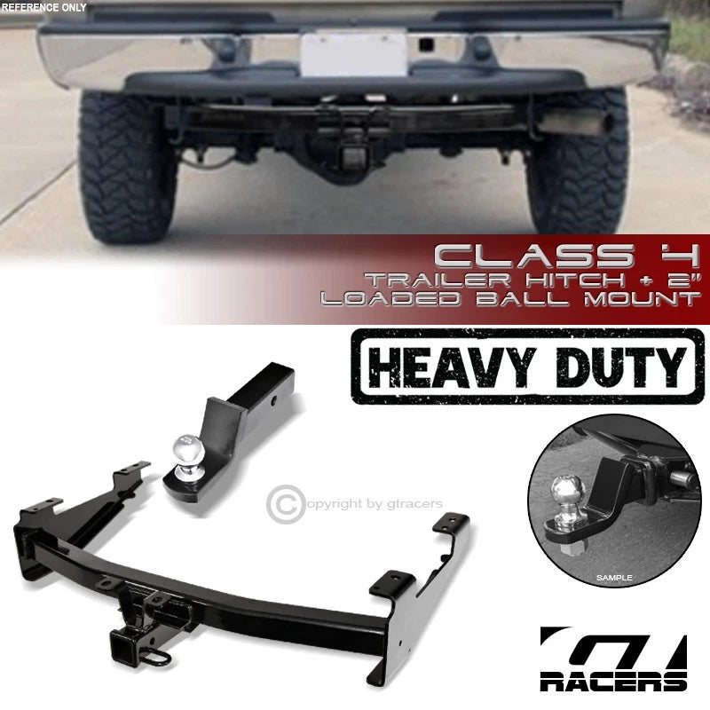 Class 4 Trailer Hitch Receiver+2" Ball Bumper Mount 2001-10 Silverado/Sierra