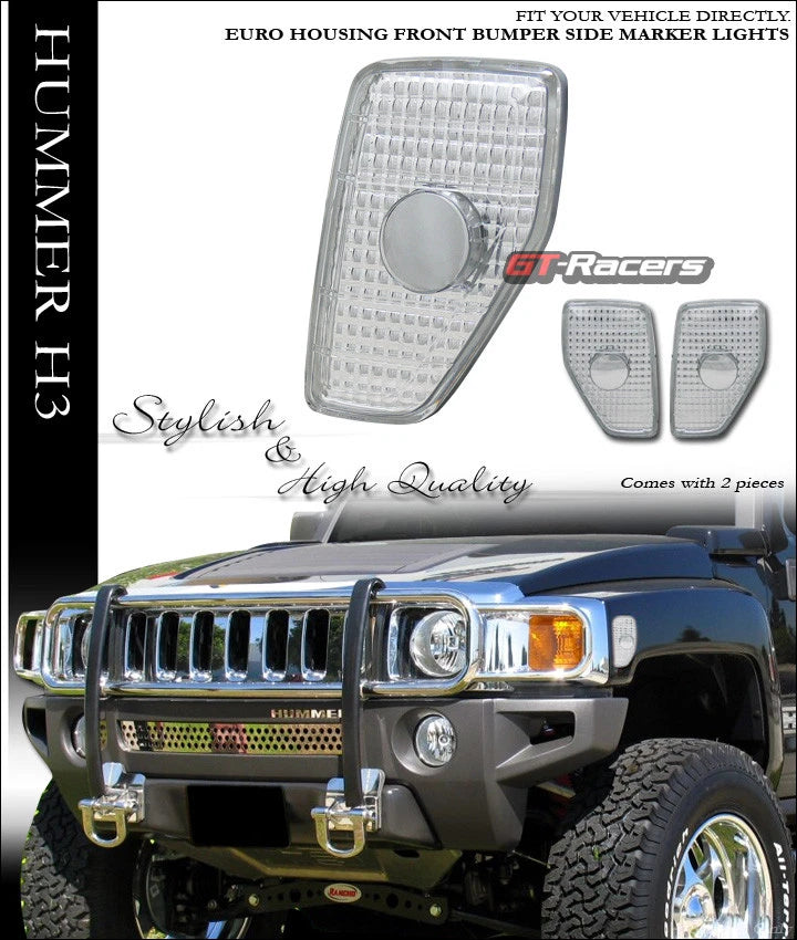 2006-2010 Hummer H3/2010 H3T Chrome Side Marker Fender Reflector Lights ks