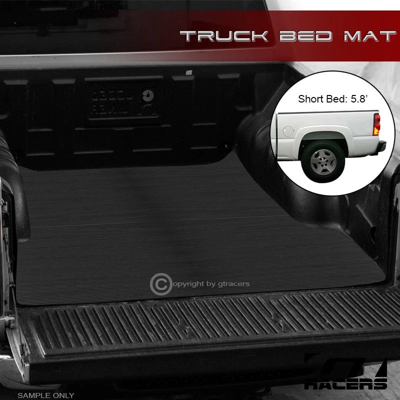 2004-2007 Silverado/Sierra 5.8 Ft Rubber Truck Bed Floor Mat Carpet Liner V2