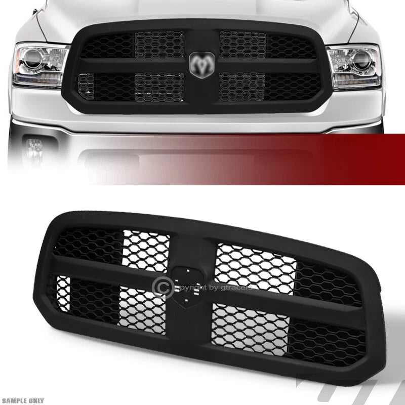 2013-2018 Dodge Ram 1500 Matte Black OE Honeycomb Mesh Front Grille w/Emblem