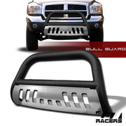 Matte Black 2005-2011 Dodge Dakota Bull Bar Brush Bumper Grille Guard w/Skid