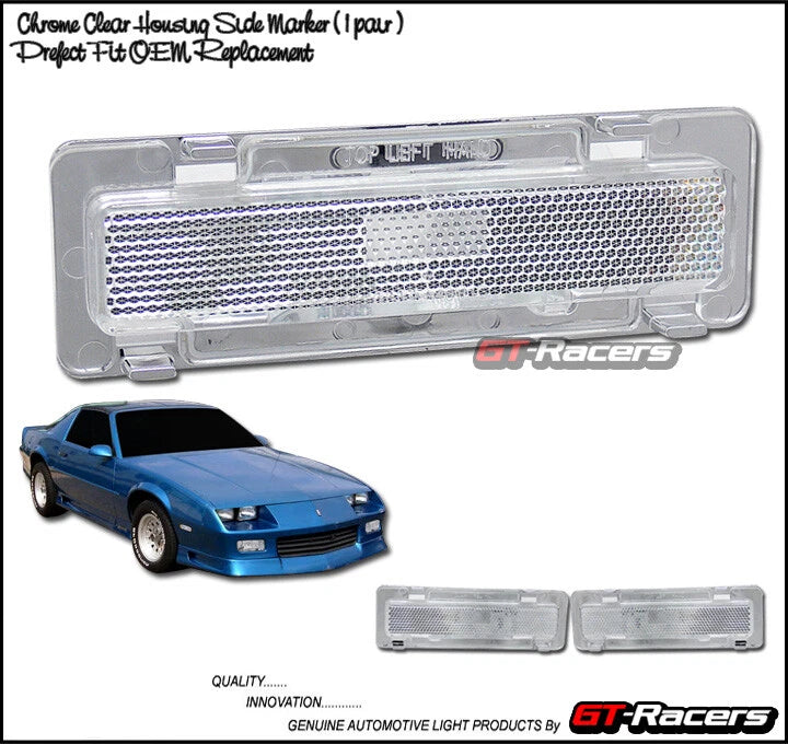1985-1992 Camaro/Firebird Depo Chrome Clear Lens Bumper Side Marker Lights