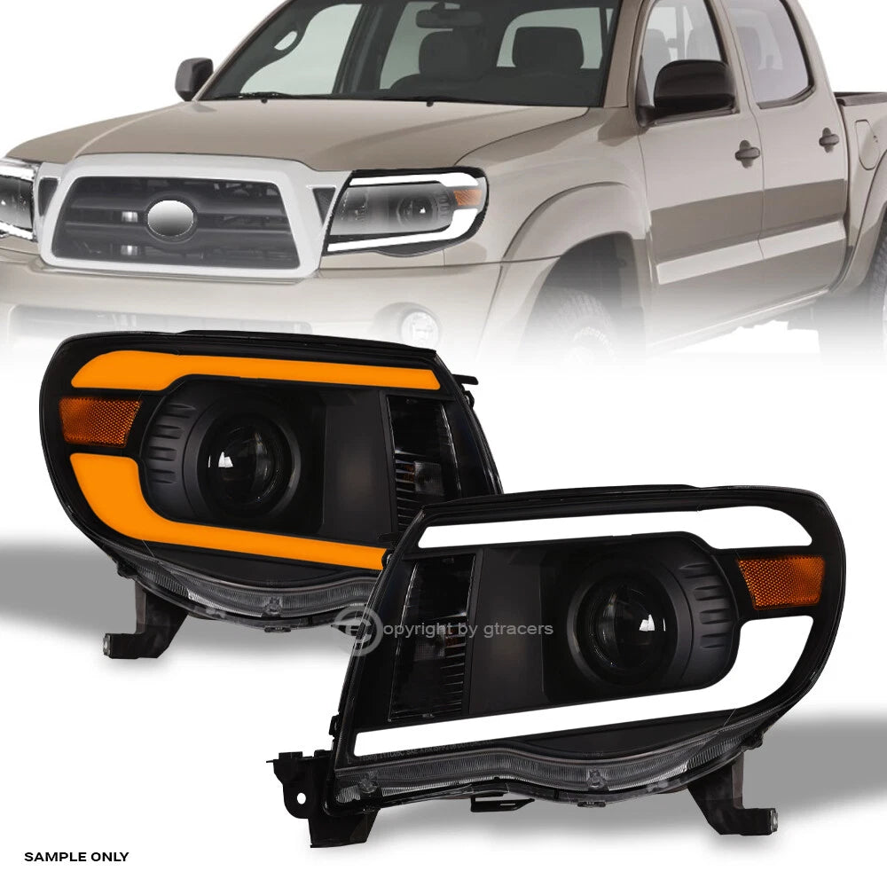 Switchback Sequential 2005-2011 Tacoma Black Projector Headlights w/LED Tube