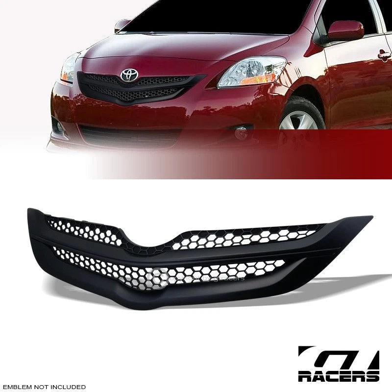 2007-2009 Yaris 4dr Sedan Black Factory Honeycomb Mesh Front Bumper Grille