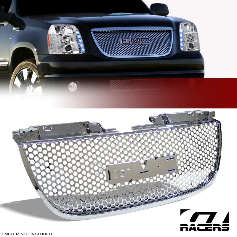 2007-2014 GMC Yukon Denali Chrome Round Hole Mesh Front Bumper Grill Grille