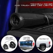 2007-2014 Silverado/Sierra 5.8' Bed Lock & Roll-Up Tonneau Cover+LED Lights