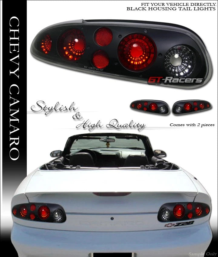 1993-2002 Chevy Camaro Z28 Black Sport Style Altezza Tail Lights Brake Lamps
