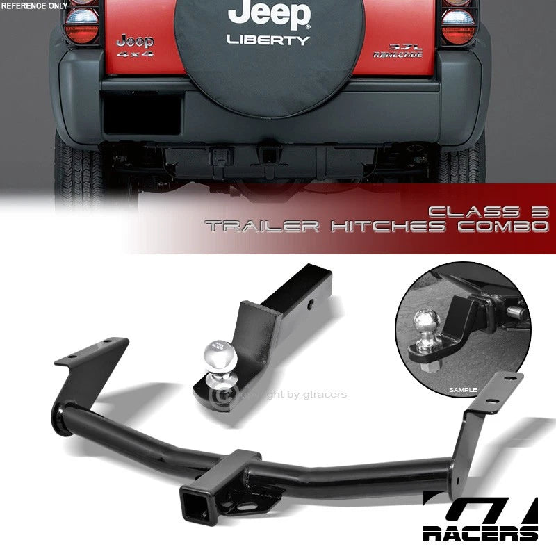 Class 3 Trailer Hitch Receiver w/2" Ball Bumper Mount 2002-2007 Jeep Liberty