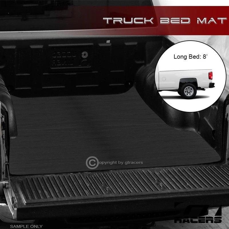 2007-2018 Silverado/Sierra 8'/96" Rubber Truck Bed Floor Mat Carpet Liner v2