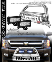 Chrome Bull Bar Bumper Guard+36W CREE LED Light 07+ Silverado/Sierra 2500 Hd
