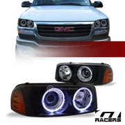 1999-2006 Sierra/Yukon/Denali Black Halo Projector Headlights Lamps Amber Ks