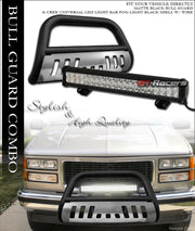 1988-2000 GMC C10 C/K Matte Black/SS Skid Bull Bar Guard+120W CREE LED Light