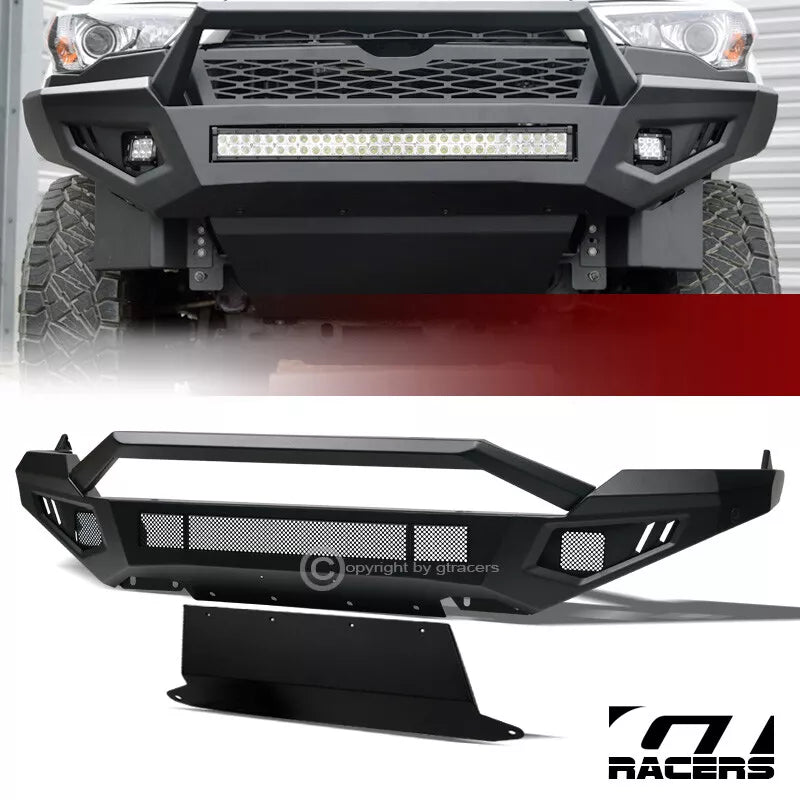 13-18 Ram 1500/2019+ Classic Matte Black Front Bumper+Skid Plate+Sensor Kit