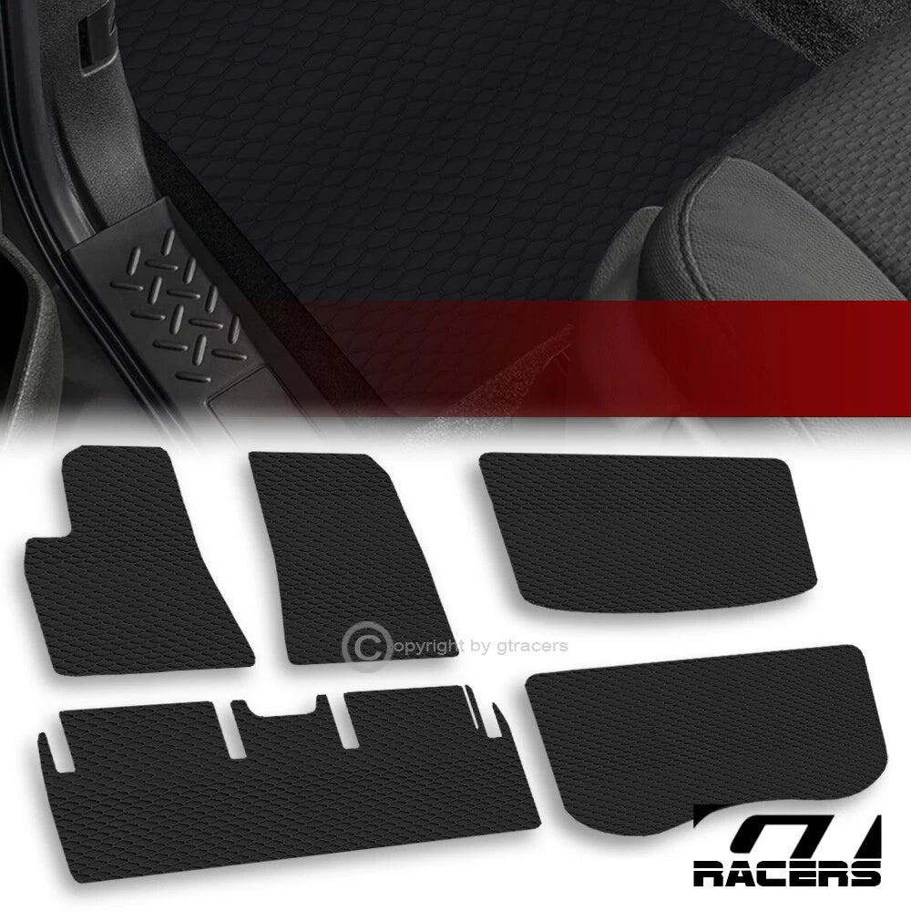 2017-2020 Tesla 3 Honeycomb HEX Rubber Floor+Front Trunk+Rear Well Mats 5pc