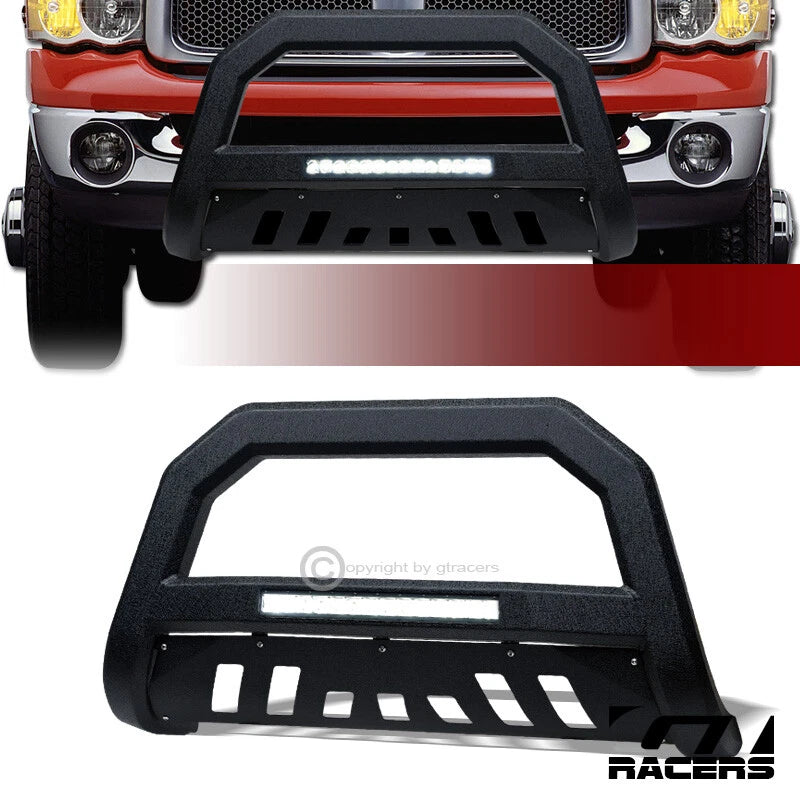 2002-2009 Dodge Ram Textured Black AVT Aluminum LED Bull Bar Grille Guard