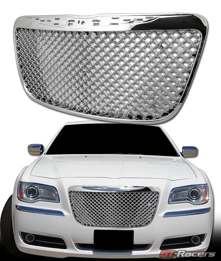 2011-2014 Chrysler 300 300C Chrome Luxury Mesh Front Bumper Grille Guard