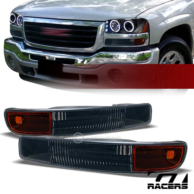 1999-2006 GMC Sierra/Yukon Blk Amber Signal Parking Bumper Corner Lights Ks