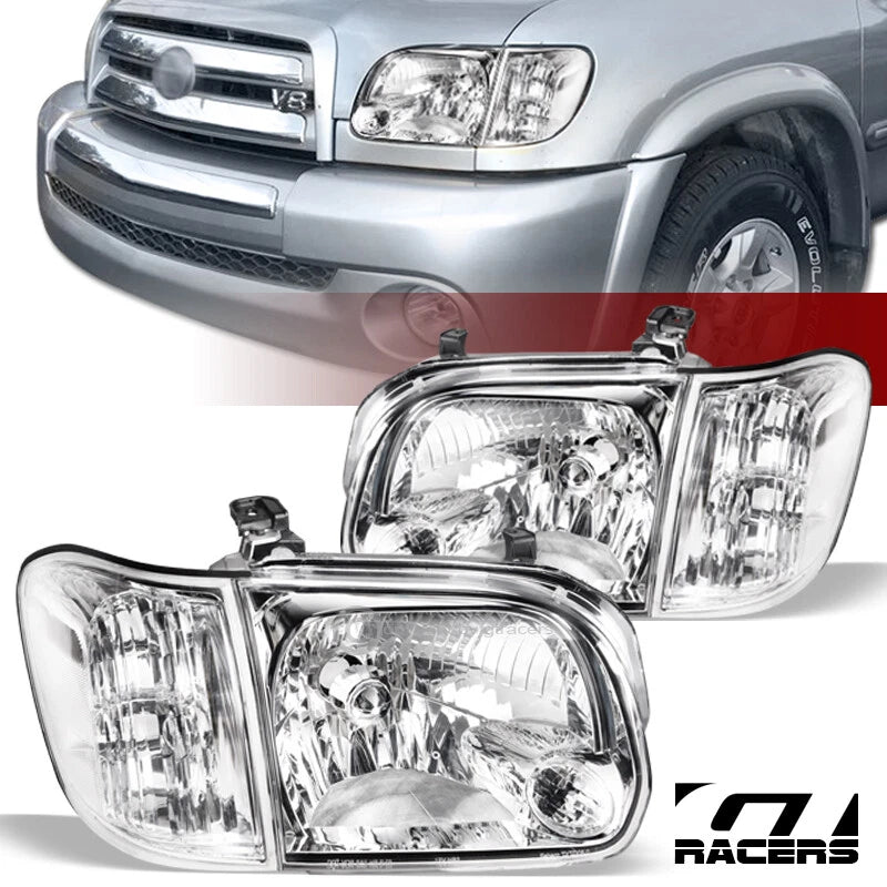 2005-2006 Tundra Double/Sequoia Chrome Housing Headlights+Corner Signal Nb