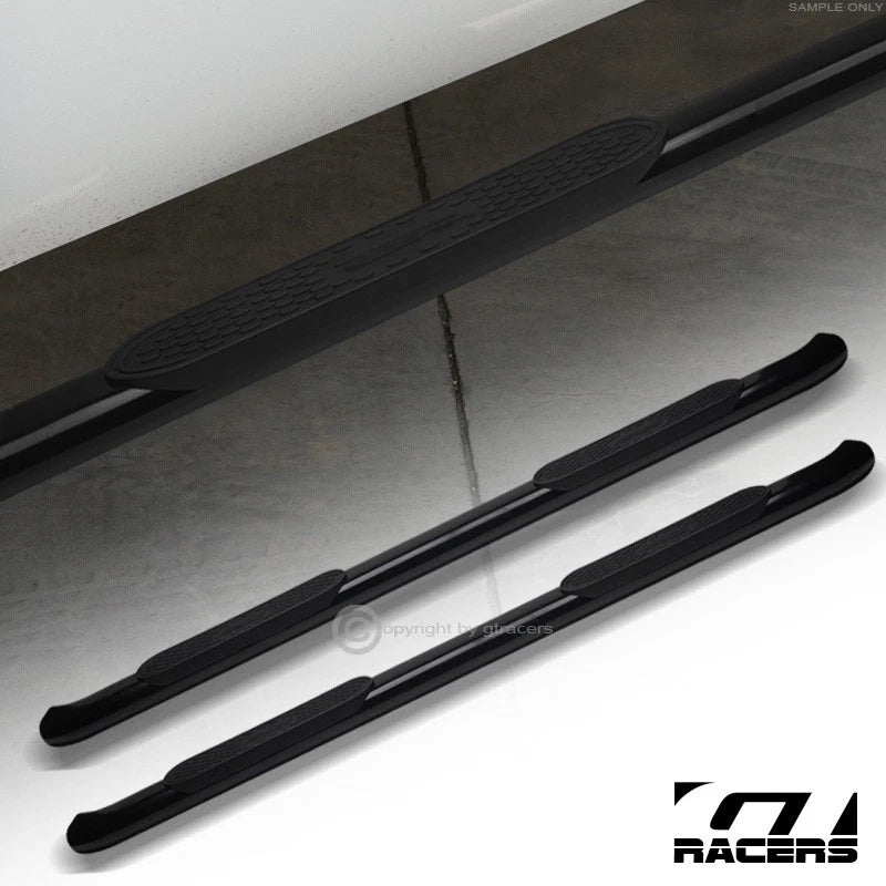 2015-2022 F150/2017+ F250 SuperCrew Cab 4" Oval Bent Blk Side Step Nerf Bars