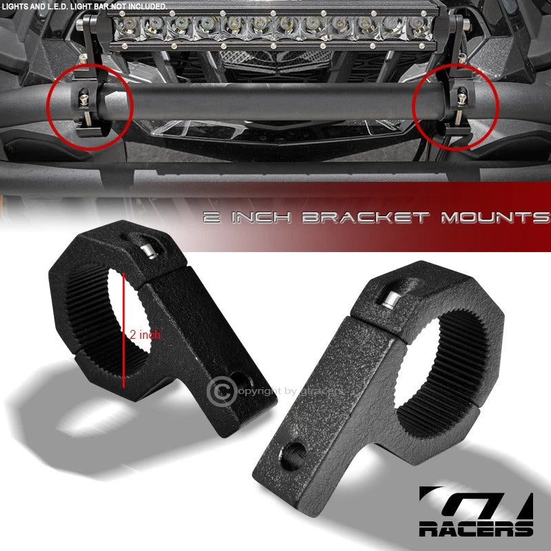 Universal Textured 2" Tube Mount Brackets Auxiliary Light/Camera/Antenna Frc
