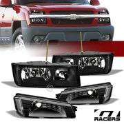 2002-2006 Avalanche Body Cladding Black Headlights Signal Bumper Lamps Nb