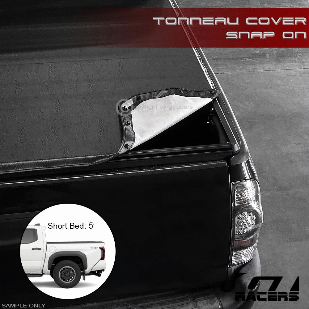 2024-2025 Tacoma 5 Ft 60" Short Bed Hidden Snap On Soft Vinyl Tonneau Cover