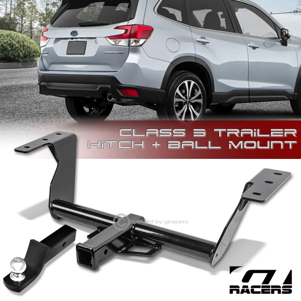 2019-2025 Forester Class 3 Blk Trailer Hitch Receiver+2" Drop Ball Mount Kit
