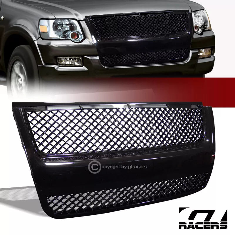 2007-2010 Explorer Sport Trac Black Mesh Front Bumper Grill Grille Guard ABS