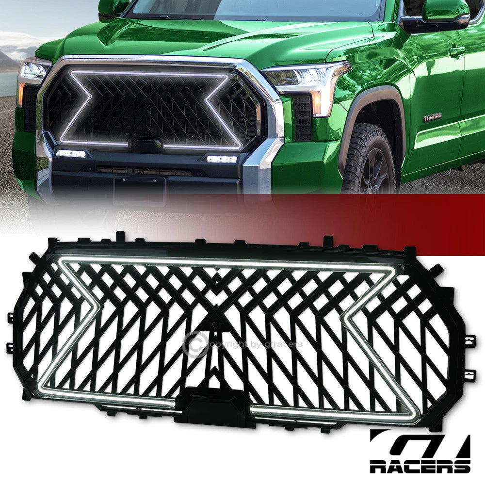 2022-2024 Toyota Tundra Glossy Black Mesh Front Grille w/Sequence LED Tube