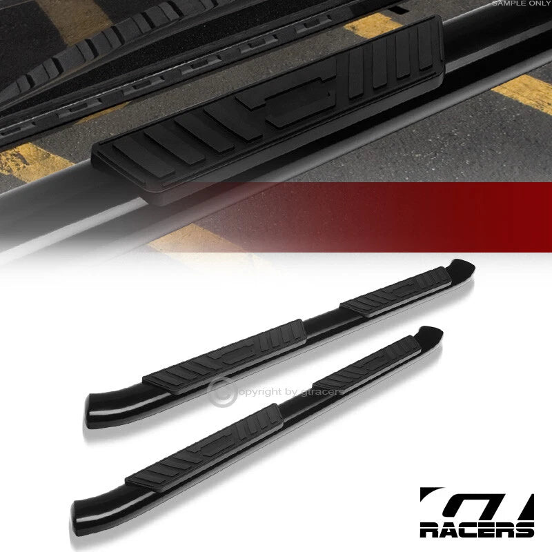 2004-2024 Nissan Titan King/Extended 5" Blk Oval Bent Side Step Nerf Bars HD
