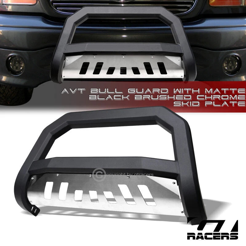 1997-2004 F150/F250/Expedition Matte Black AVT Bull Bar Bumper Guard+Ss Skid