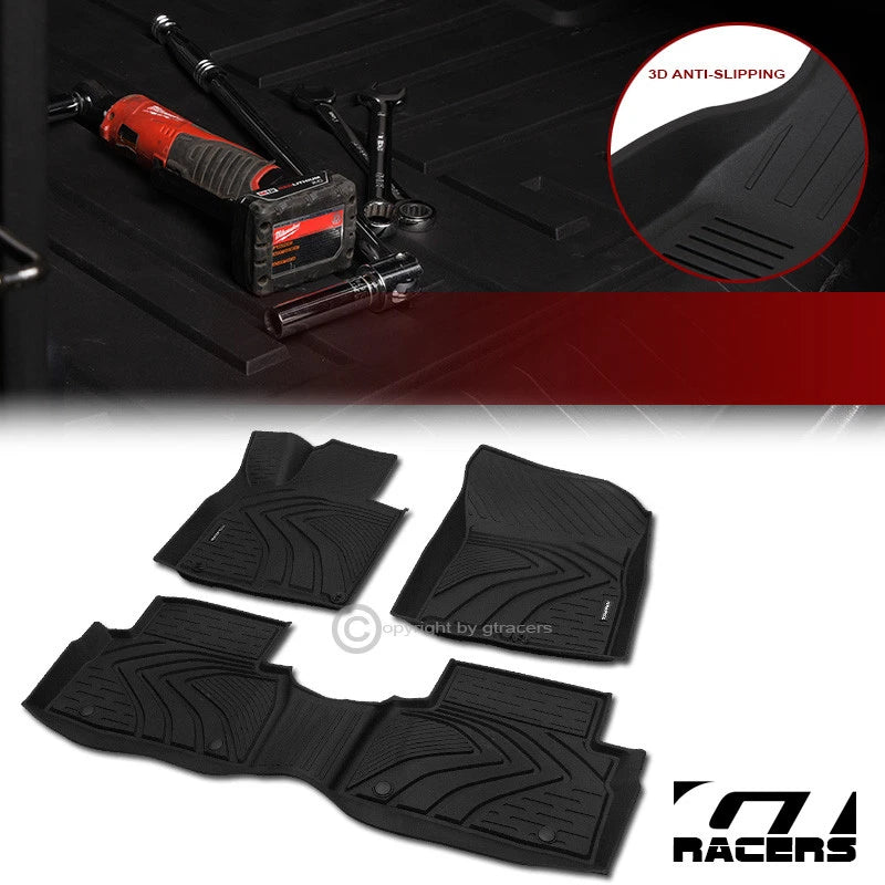 2019-2020 Santa Fe 3D Molded TPE Rubber All Weather Carpet Floor Mats Liners