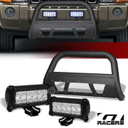 Matte Blk Studded Mesh Bull Bar+36W CREE LED Light 2005-2007 Grand Cherokee