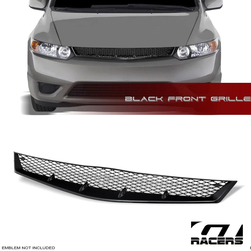 06-08 Honda Civic Coupe Blk R-Sport Mesh Type Front Bumper Grill Grille ABS