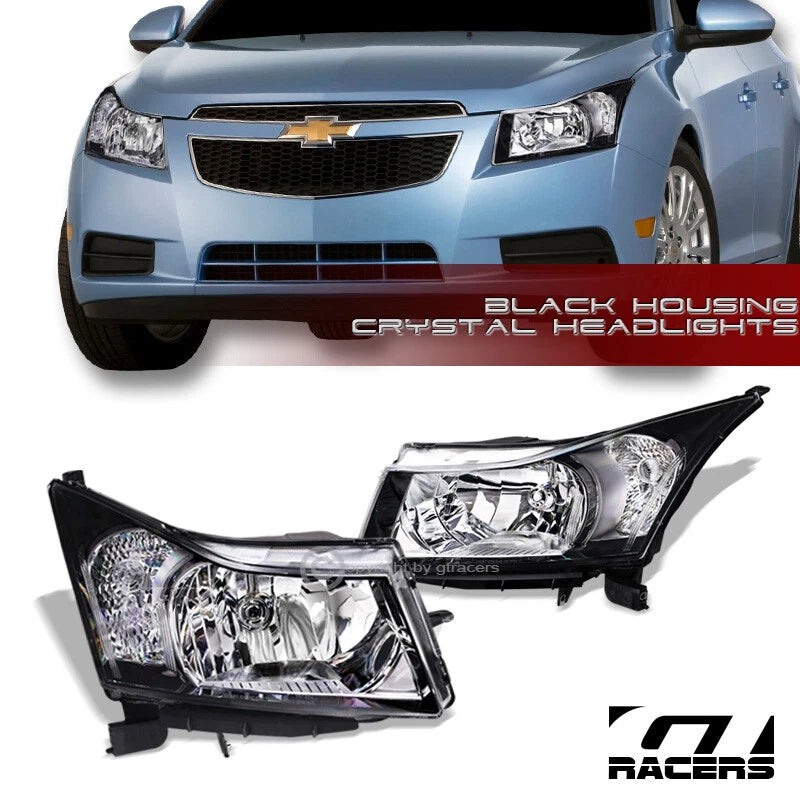 2011-2016 Chevy Cruze OE Style Black Clear Housing Headlights Signal Lamp Nb