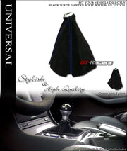 Universal Black Suede Blue Stitch Shifter Shift Gear Boot Cover Manual/Auto G14