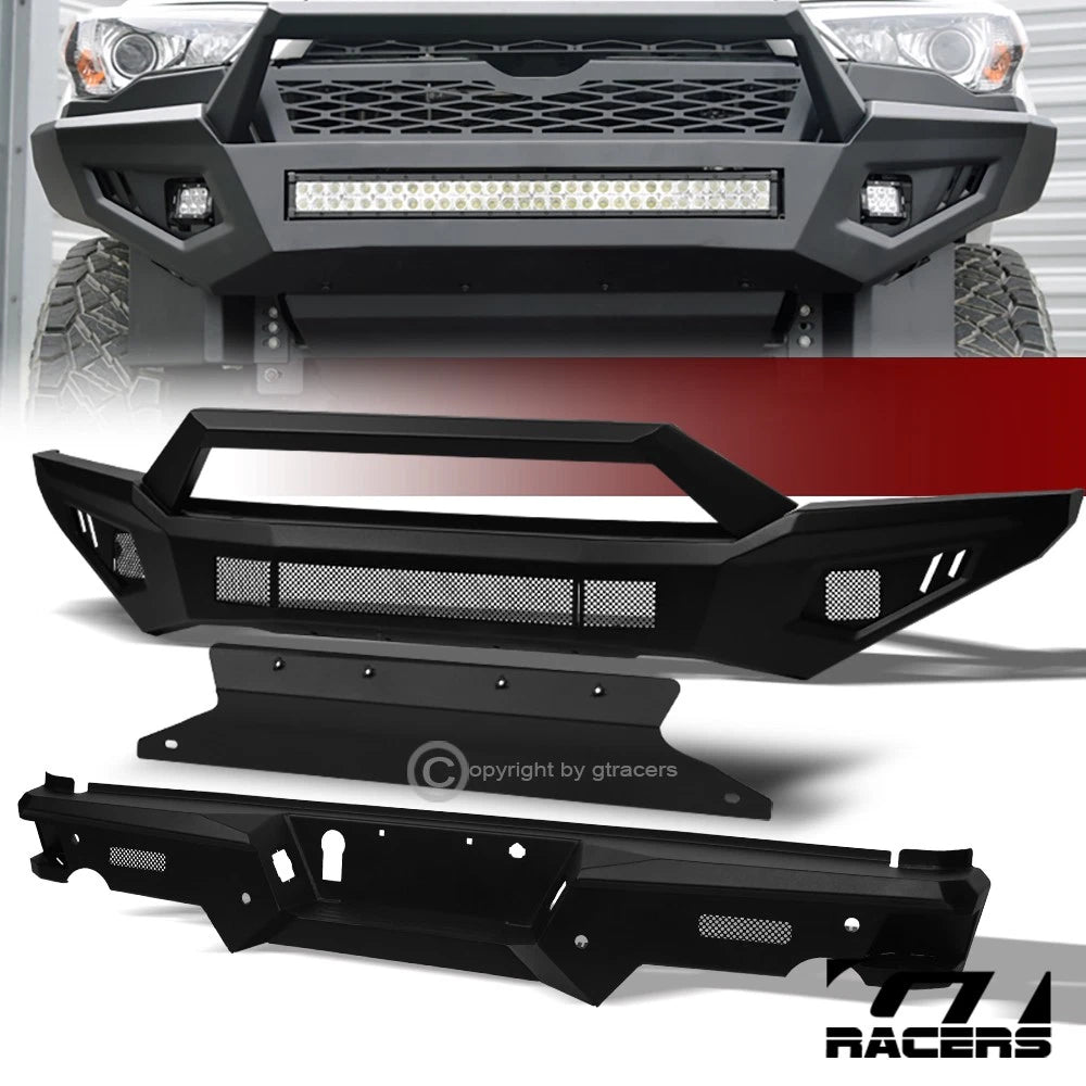 17-20 F150 Raptor Matte Black Steel Front & Rear Bumper+Hoop Bar+Skid Plate