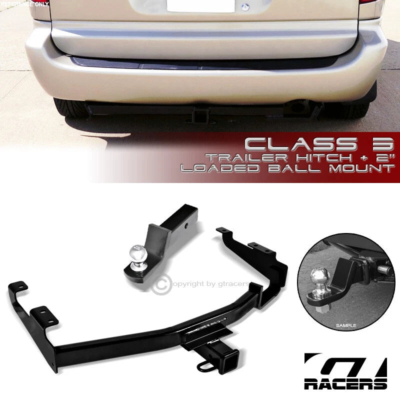 Class 3 Trailer Hitch Receiver 2" Ball Bumper Mount 1996-07 Caravan/Voyager