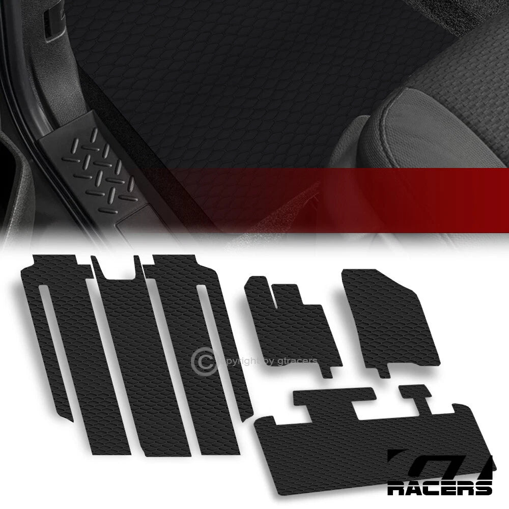 2021-2023 Sienna 7 Seat Honeycomb Rubber All Weather Floor+Rear Trunk Mat 6p